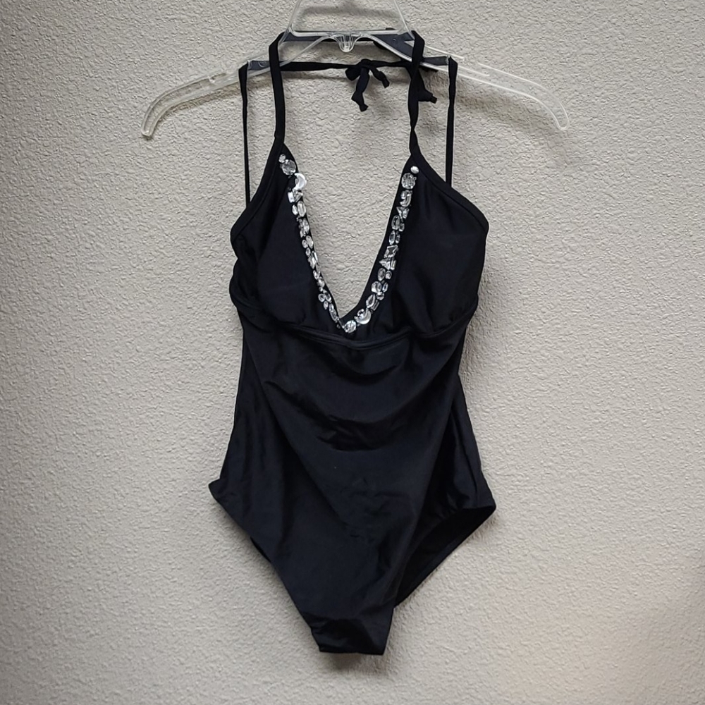 New Carabella Black 1pc swimsuit with jewels